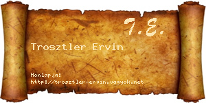 Trosztler Ervin névjegykártya